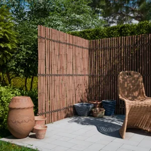 Bamboe privacy hek XL donkerbruin Speciale Aanbieding