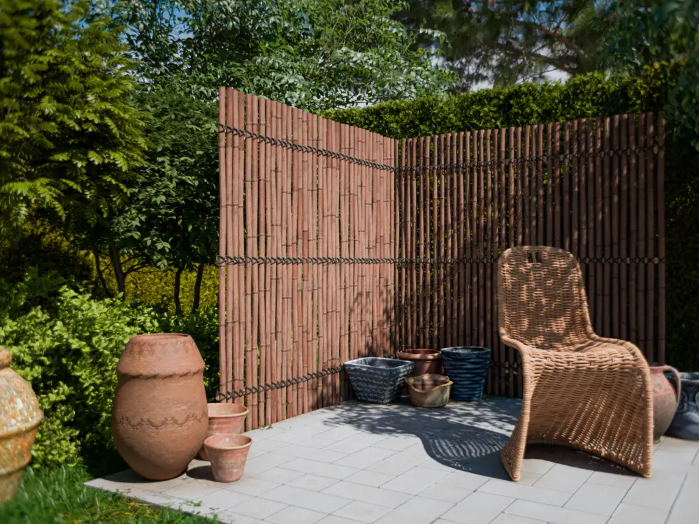 Bamboe privacy hek XL donkerbruin Speciale Aanbieding
