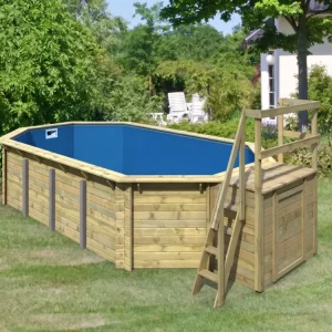 Voordeelset houten opzetzwembad model 5 A 38 mm met terras en accessoires Beste Prijs