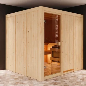 Elementensauna 68 mm Celine 4 SPARSET incl. 9 kW saunakachel en int. bedieningseenheid Hete Deal