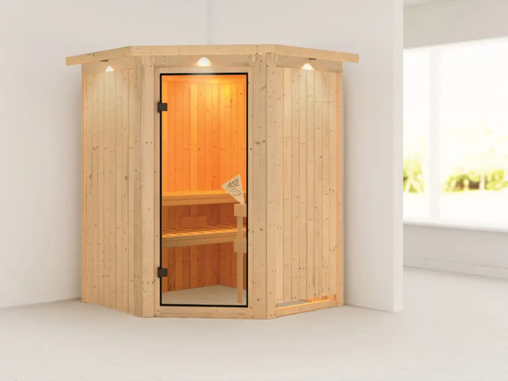 Systeemsauna Nanja met dakkraag Korting