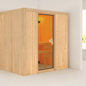 Systeemsauna Bodin kompleet transparente gebronsde glazen deur Betaalbaar