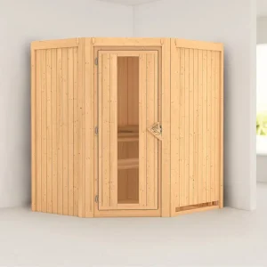Systeemsauna Taurin houten deur met geïsoleerd glas Voordeelprijs