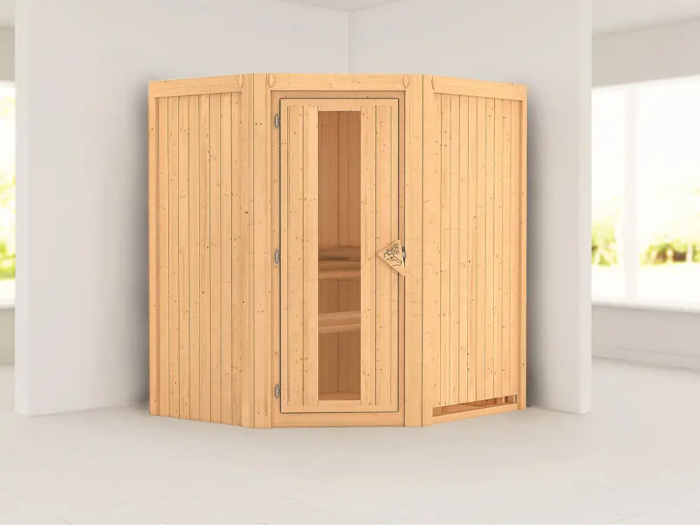 Systeemsauna Taurin houten deur met geïsoleerd glas Voordeelprijs