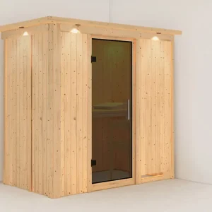 Systeemsauna Variado met dakkraag, grafiet glazen deur Hoge Kwaliteit