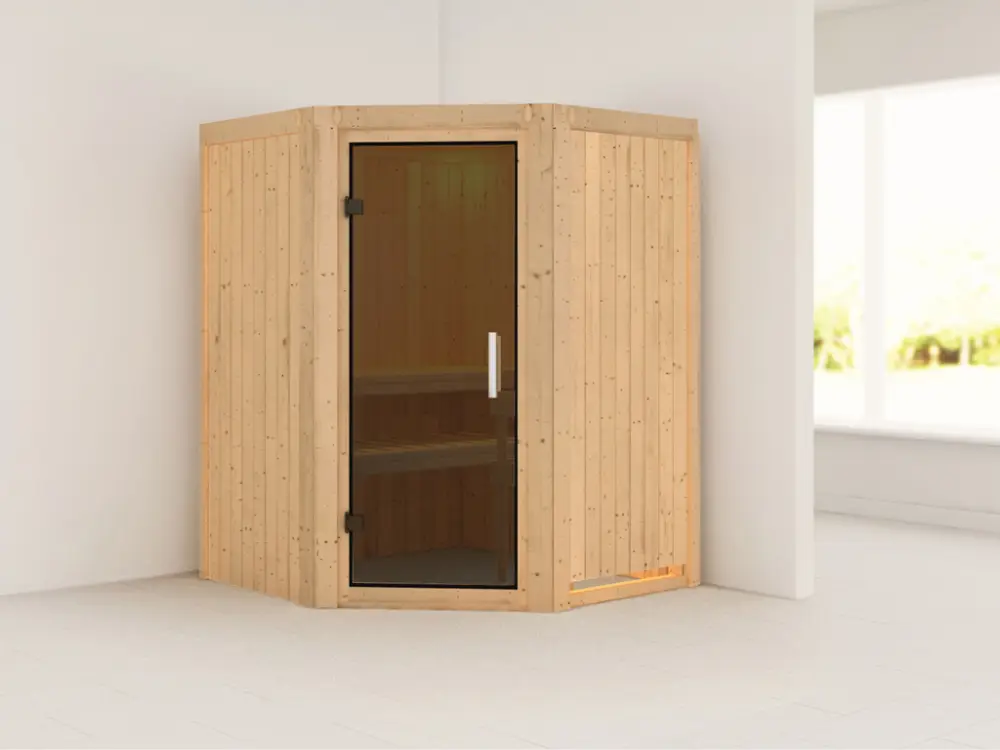 Systeemsauna Nanja grafiet glazen deur Beperkt Aanbod