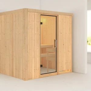 Gratis Retour Systeemsauna Fanja transparent glazen deur