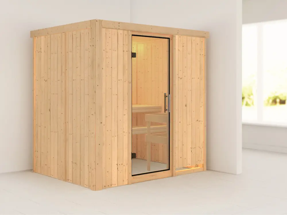 Gratis Retour Systeemsauna Fanja transparent glazen deur