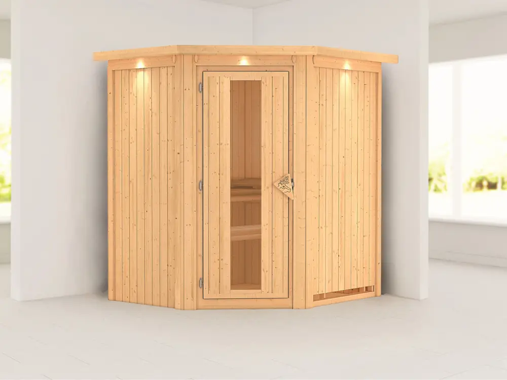 Systeemsauna Tonja met dakkraag, energiebesparende deur Snelle Levering