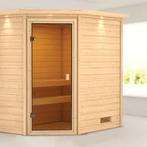Nu Kopen Sauna Jella met gebronsde glazen deur en dakkraag