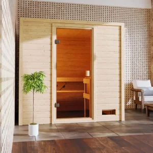 Fabrieksprijs Sauna Adelina met gebronsde glazen deur