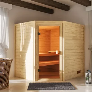 Populair Sauna Elea met gebronsde glazen deur