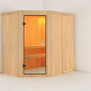 Bestel Nu Systeemsauna Carin kompleet transparente gebronsde glazen deur