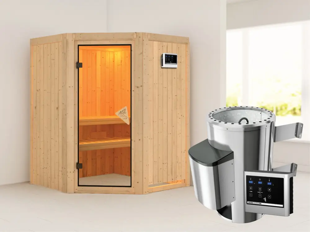 Systeemsauna Nanja incl. Plug & Play saunakachel externe besturing Gereduceerde Prijs