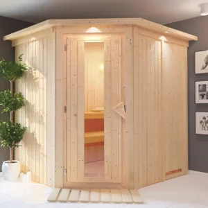 Snelle Levering Systeemsauna Siirin met dakkraag, houten deur met geïsoleerd glas