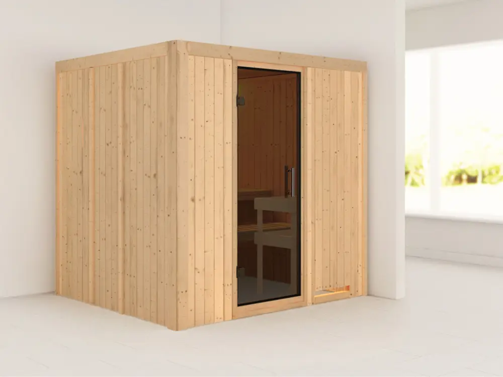 Exclusieve Aanbieding Systeemsauna Daria grafiet glazen deur