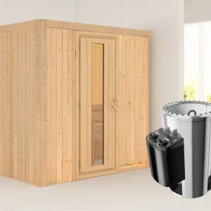 Systeemsauna Fanja energiebesparende deur + Plug & Play saunakachel met besturing Snelle Levering