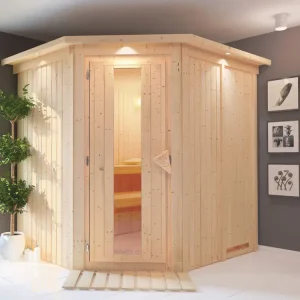 Systeemsauna Lilja met dakkraag, energiebesparende deur Betaalbaar