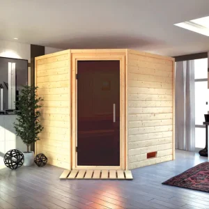 Rechtstreeks Van De Fabrikant Massieve sauna Mia grafiet glazen deur