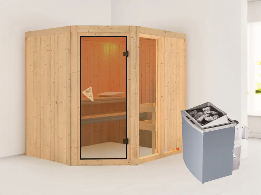 Systeemsauna Fiona 2 incl. 9 kW saunakachel intergr. besturing Voordeelprijs