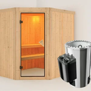 Systeemsauna Lilja incl. Plug & Play saunakachel besturing Direct Beschikbaar