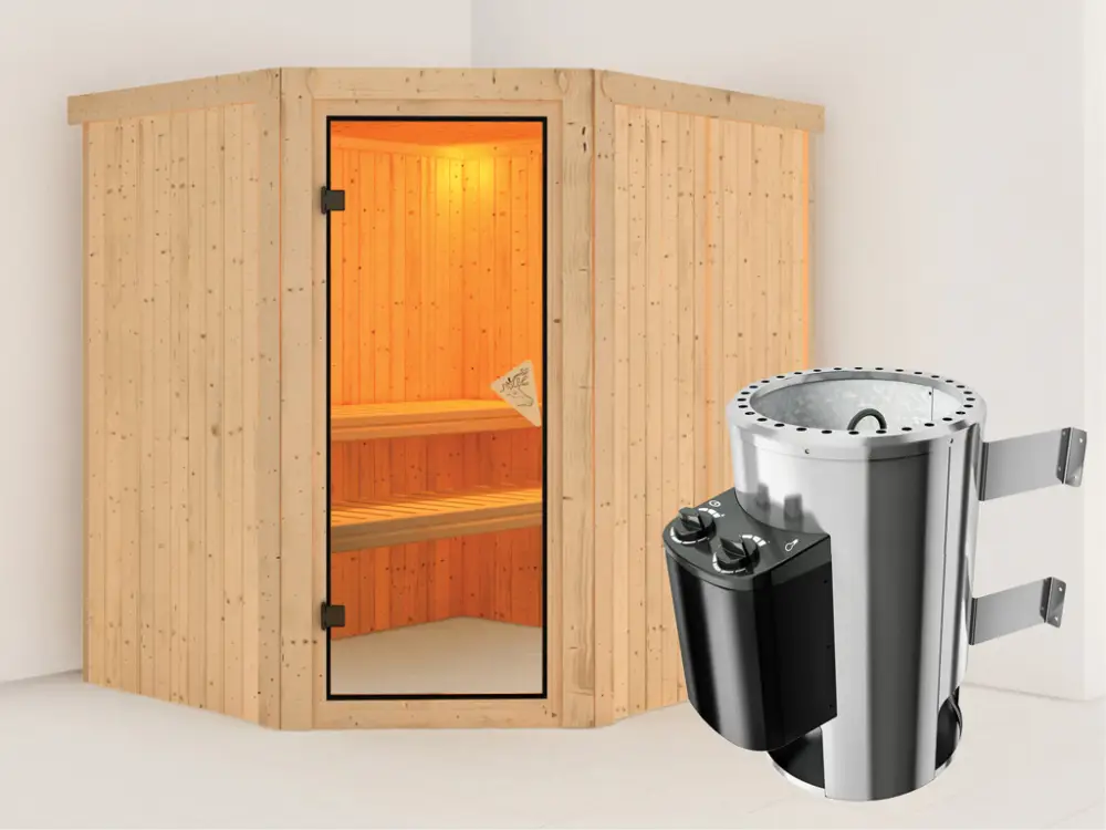 Systeemsauna Lilja incl. Plug & Play saunakachel besturing Direct Beschikbaar