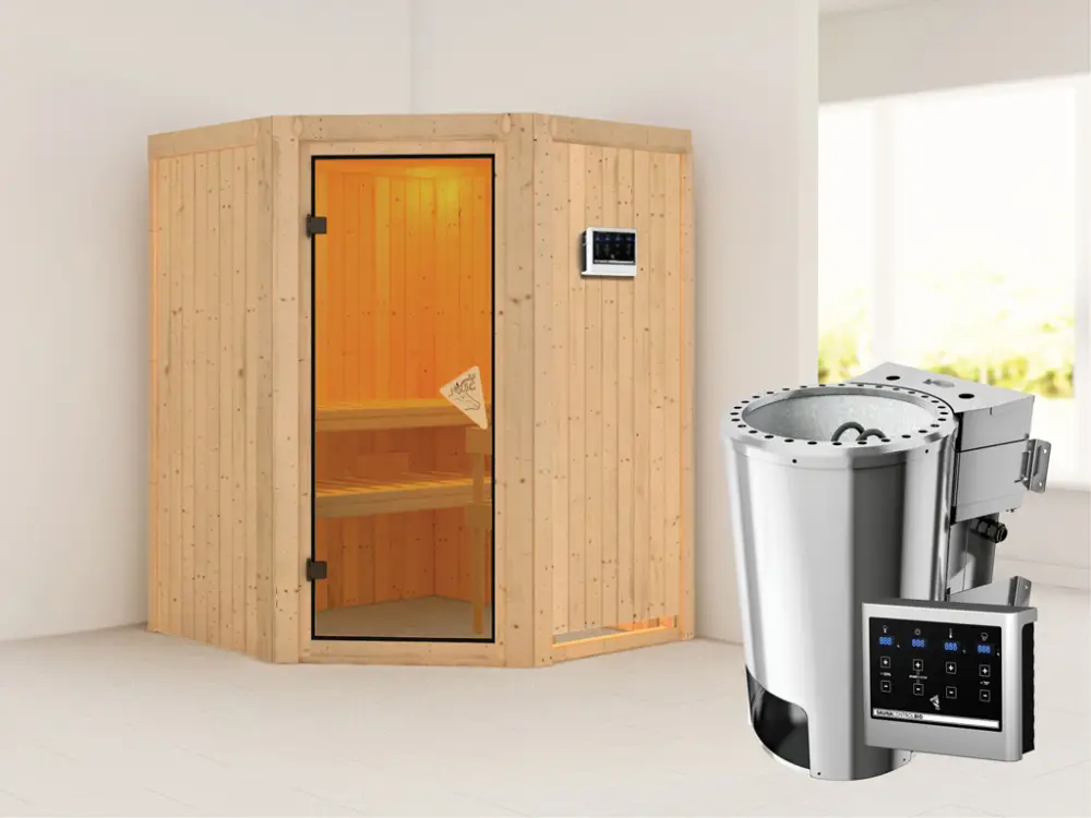 Nieuw Systeemsauna Nanja incl. Plug & Play Bio-kachel externe besturing