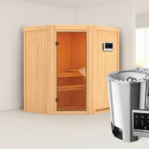Systeemsauna Tonja incl. Plug & Play Bio-kachel externe besturing Korting
