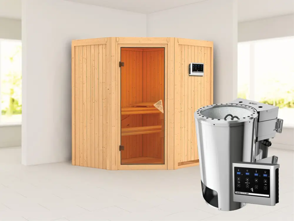 Systeemsauna Tonja incl. Plug & Play Bio-kachel externe besturing Korting