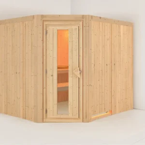 Systeemsauna Malin houten deur met geïsoleerd glas Voordeelprijs