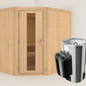 Systeemsauna Lilja energiebesparende deur + Plug & Play saunakachel met besturing Bestseller