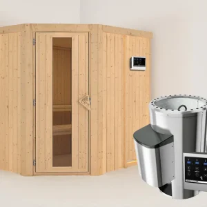 Systeemsauna Saja energiebesparende deur + Plug & Play saunakachel met ext. besturing Bestseller