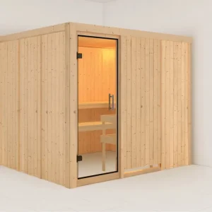 Aanbieding Systeemsauna Gobin transparent glazen deur