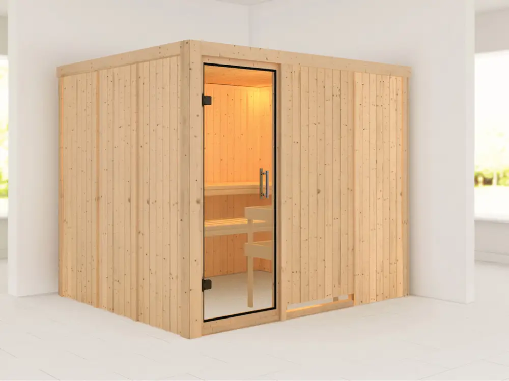 Aanbieding Systeemsauna Gobin transparent glazen deur
