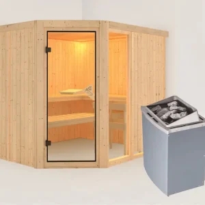 Seizoensaanbieding Systeemsauna Fiona 3 incl. 9 kW saunakachel intergr. besturing