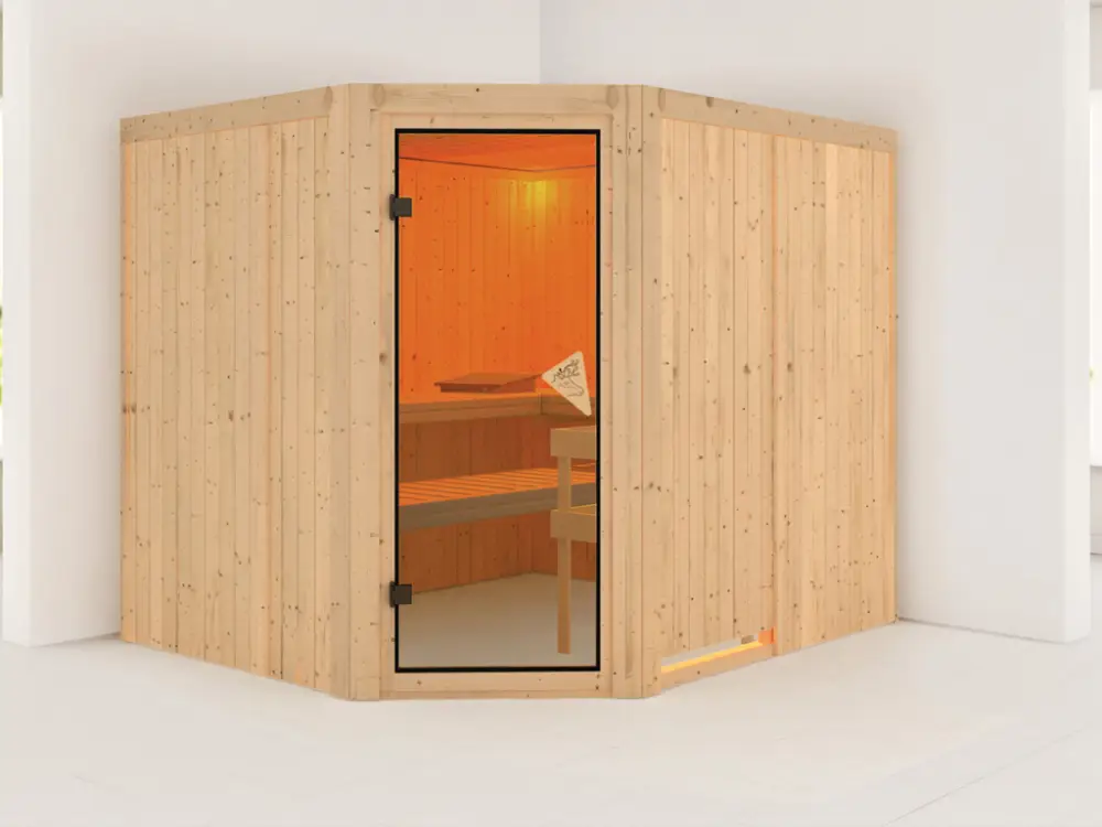 Koop Online Systeemsauna Malin kompleet transparente gebronsde glazen deur