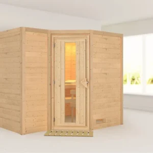 Massieve sauna Sahib 2 houten deur met geïsoleerd glas Weekendaanbieding