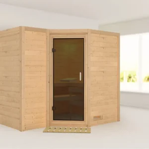 Massieve sauna Sahib 2 grafiet glazen deur Laatste Versie