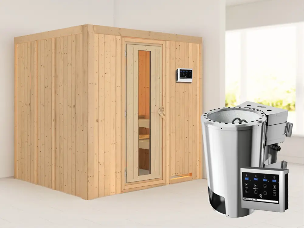 Shop Nu Systeemsauna Daria energiebesparende deur + Plug & Play Bio-kachel met ext. besturing