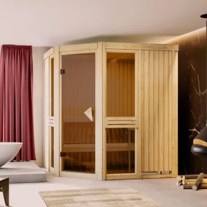 Favoriet Voordeelset sauna Amelia 2, met 9 kW saunakachel en externe besturing