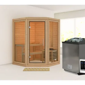 Koop Vandaag Voordeelset sauna Yuma met 9 kW bio-combikachel en externe besturing