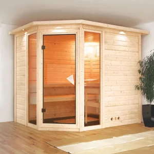 Massieve sauna Sinai 3 met dakkraag Direct Verzonden