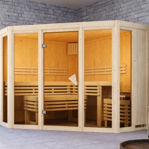 Sauna Alcinda met gebronsde glazen deur Bestel Nu