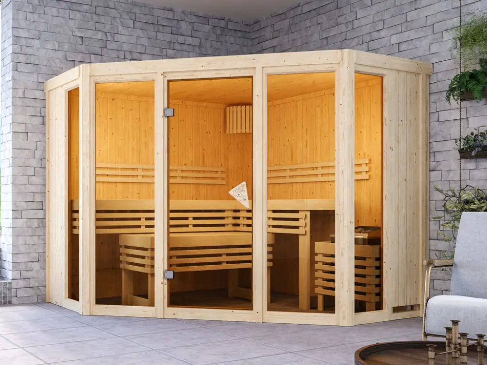 Sauna Alcinda met gebronsde glazen deur Bestel Nu