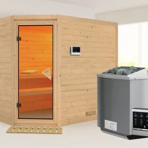 Massieve sauna Tanami incl. 9 kW Bio-Combi-kachel ext. besturing Alleen Vandaag
