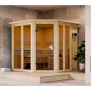 Voordeelset sauna Airi met saunakachel, externe besturing, 9 kW Direct Verzonden