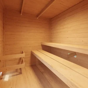 Hete Deal Voordeelset buitensauna Lenchen 3 terragrijs met 9 kW bio-combikachel en externe besturing