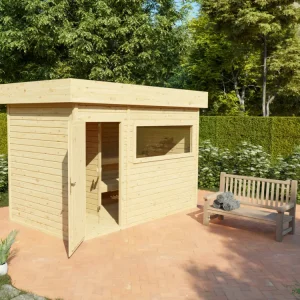 Saunahuis Artuu 40 mm met naturel houten deur Favoriet