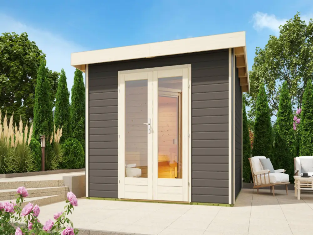 Speciale Aanbieding Saunahuis Mainburg 1 terragrijs 38 mm