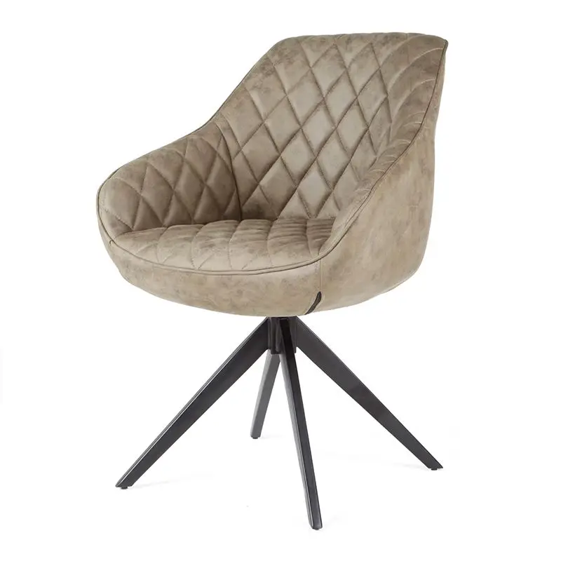 Eetkamerstoel - Collins - lederlook Soft groen Fabrieksprijs